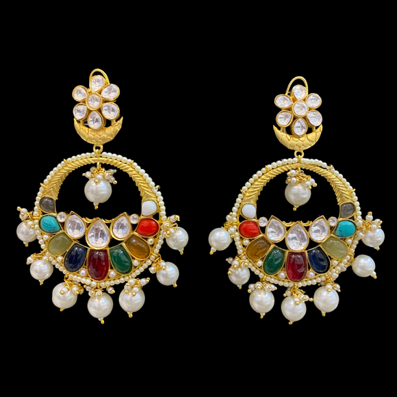 Navratan Chand Bali Earrings