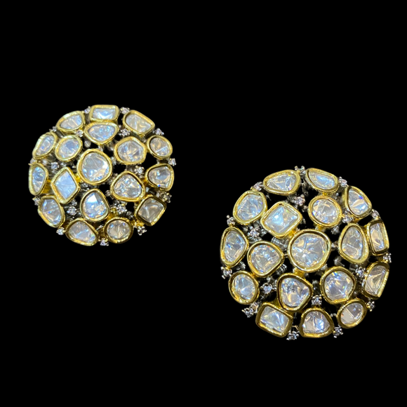 Polki Diamond Stud Earrings