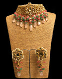 Kundan Chokar with Rose Quartz drops - Ziva Art Jewellery