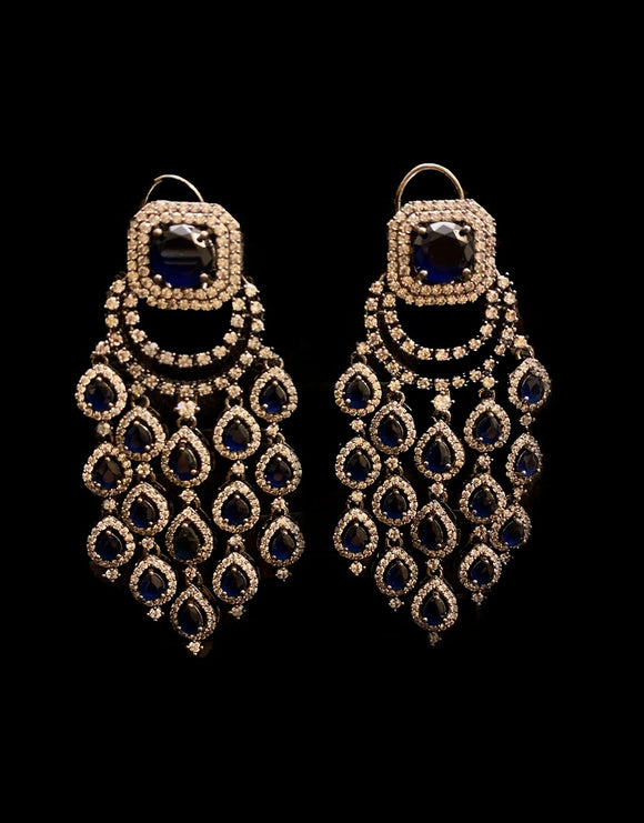 Victorian Sapphire Earrings - Ziva Art Jewellery