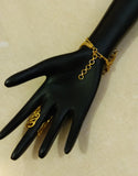 Gold Cut-work Haath Phool - Ziva Art Jewellery