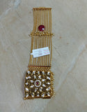 Kundan Gold Dastban Bracelet - Ziva Art Jewellery