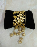 Matte Gold Bracelet with Jhumki Hangings - Ziva Art Jewellery