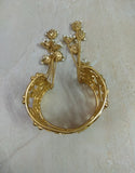 Matte Gold Bracelet with Jhumki Hangings - Ziva Art Jewellery