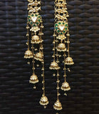 Long Patchi Kundan Earrings - Ziva Art Jewellery