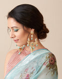 Aqua Marine Stones Kundan Earrings - Ziva Art Jewellery