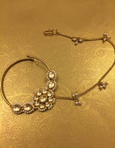 Pachi Kundan Nose Ring - Ziva Art Jewellery