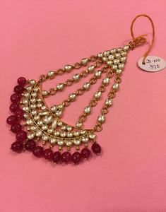 Pachi Kundan Passa with Red drops - Ziva Art Jewellery