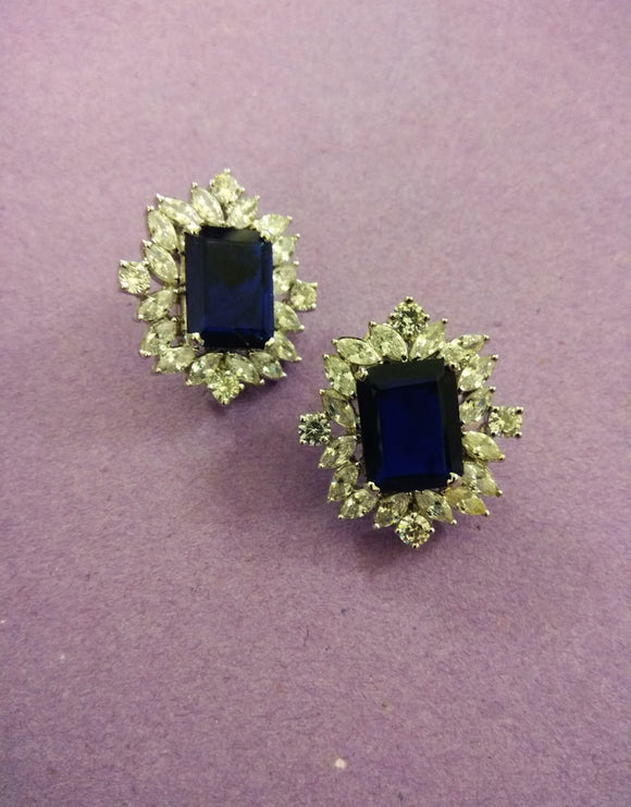Sapphire Stone Earrings - Ziva Art Jewellery