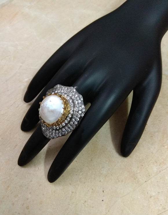 Baroque Pearl Ring - Ziva Art Jewellery