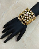 Kundan Gold Dastban Bracelet - Ziva Art Jewellery