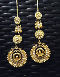 Gold Kundan Kanchain Earrings - Ziva Art Jewellery